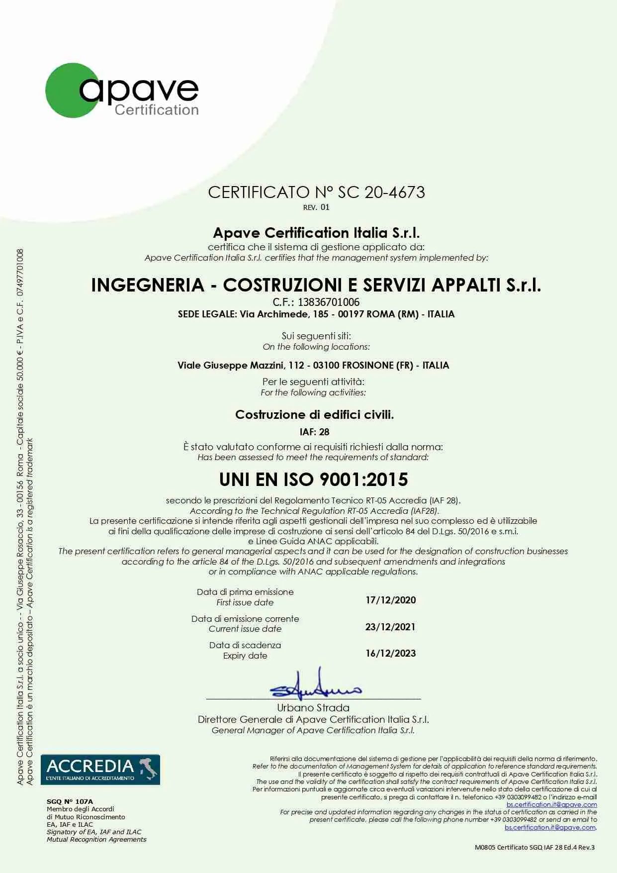 Certificazione 9001